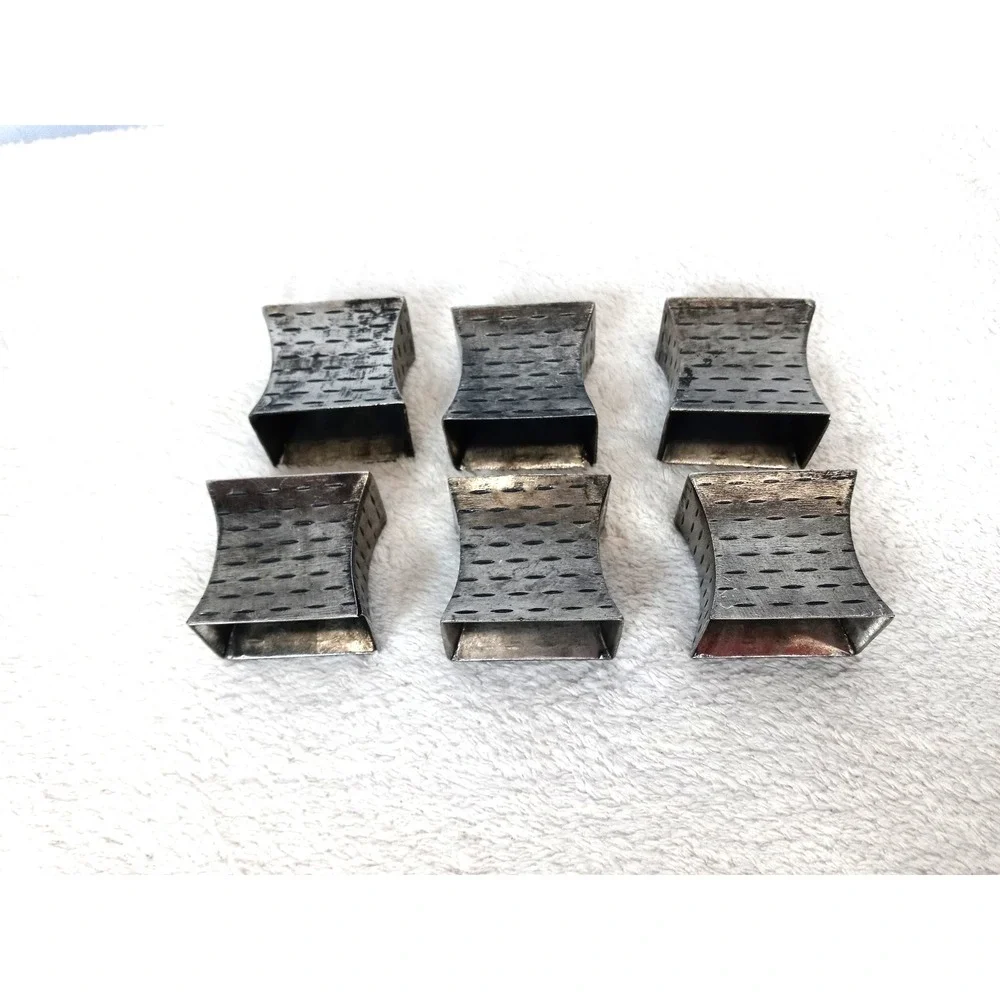 Set of 6 Napkin Rings Modern Rustic Farmhouse‎ Industrial Pewter Silver Holders